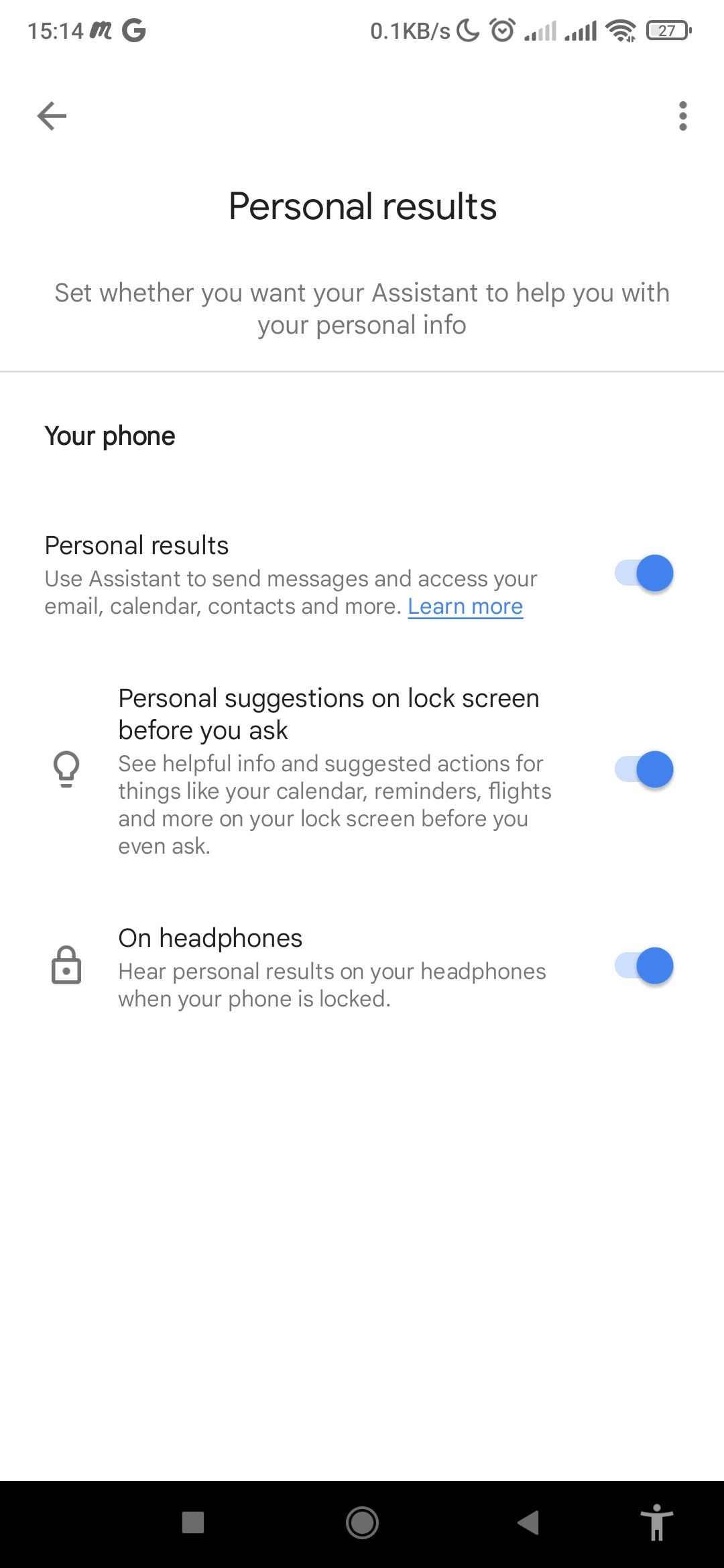 Ключевые настройки персонализации Google Assistant на Android