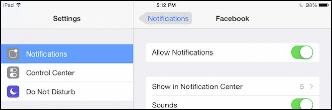 Отключение всех уведомлений Facebook на iOS