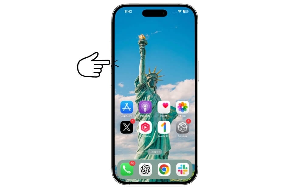 Lauter-Taste am iPhone drücken