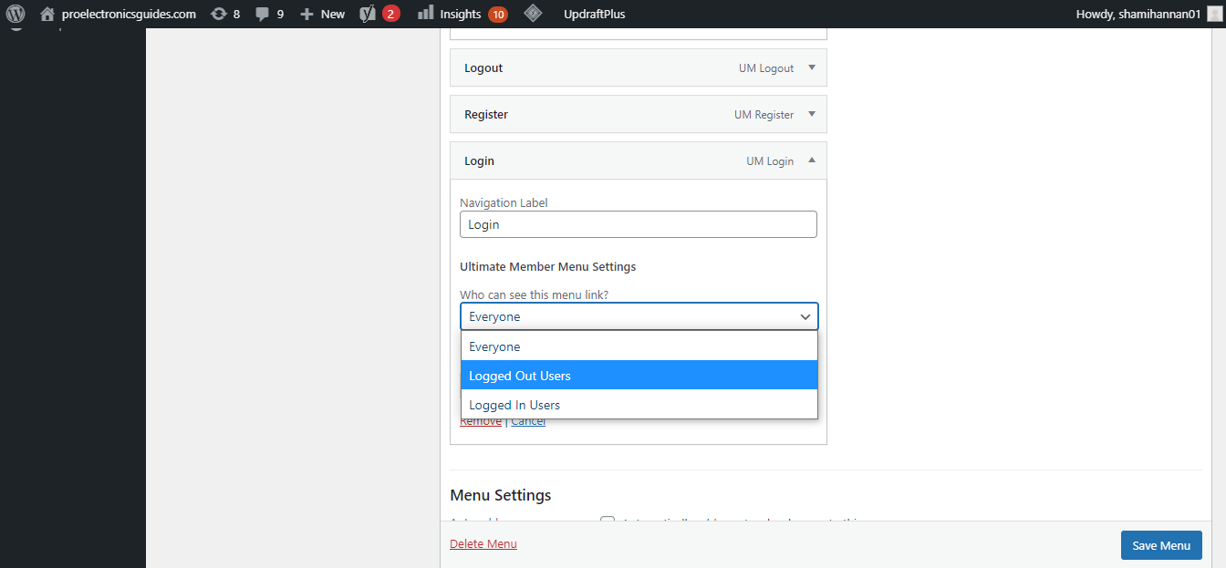 Настройка страницы входа только для незалогиненных