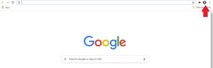 Иконка профиля Google Chrome в правом верхнем углу