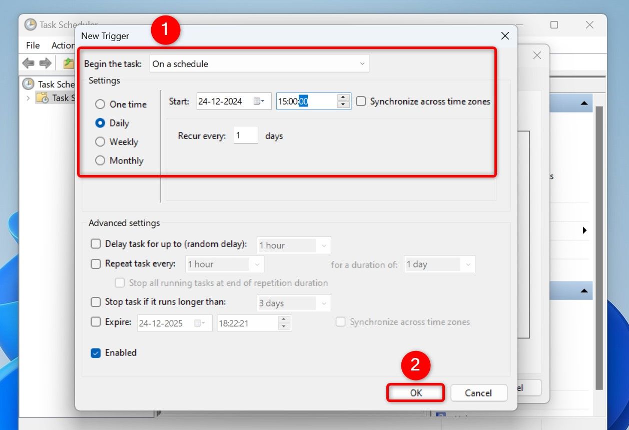 План задания и кнопка