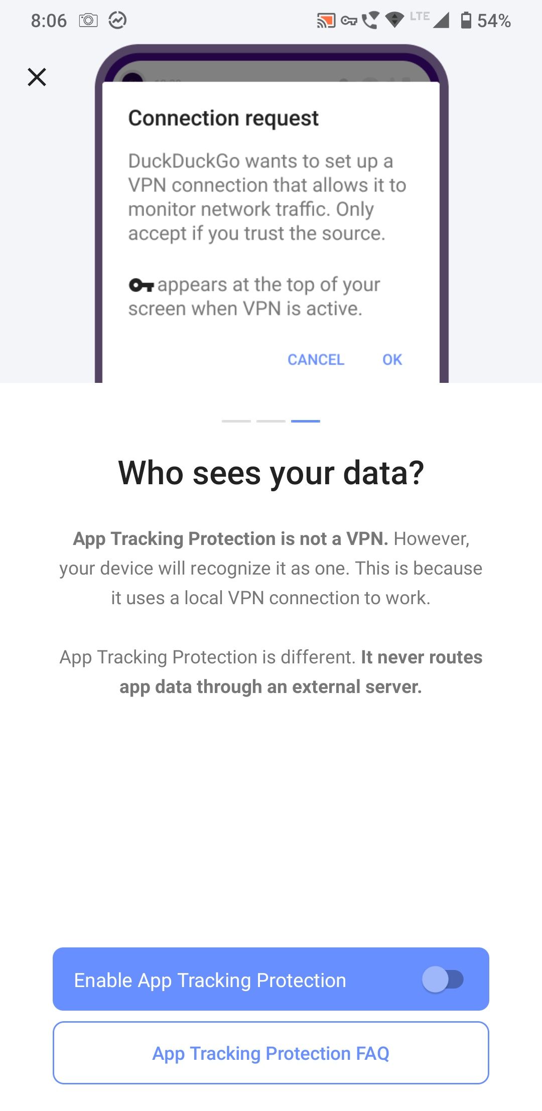 Локальная VPN-защита, которая блокирует трекеры