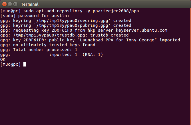 Добавление репозитория APT