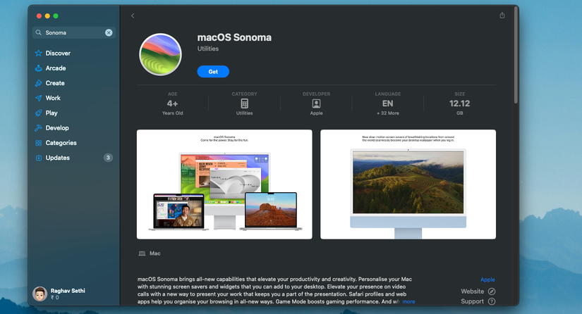 Страница macOS Sonoma в App Store