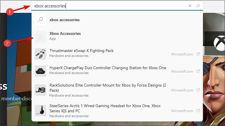 Страница приложения Xbox Accessories в Microsoft Store