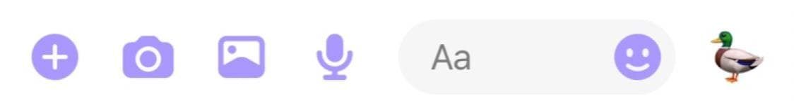 Кнопка реакции с утёнком в Messenger