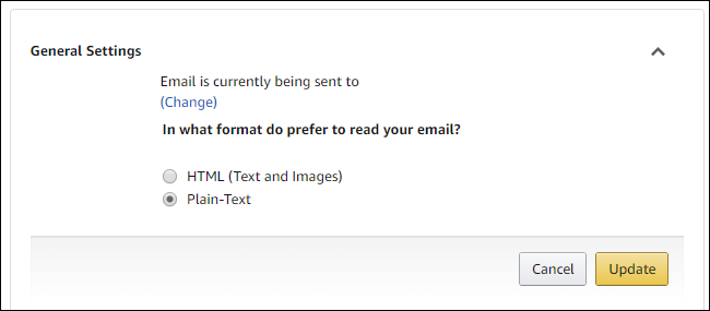 Параметр формата писем: HTML или Plain Text