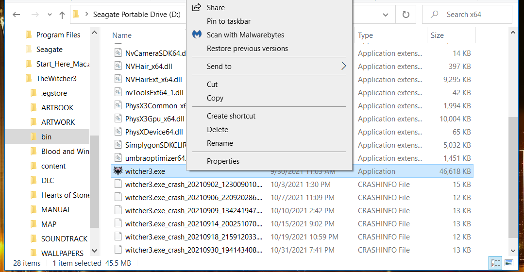 Опция Properties