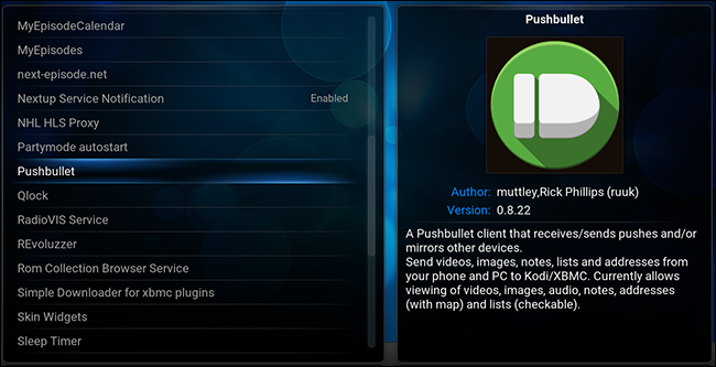 Установка Pushbullet в Kodi