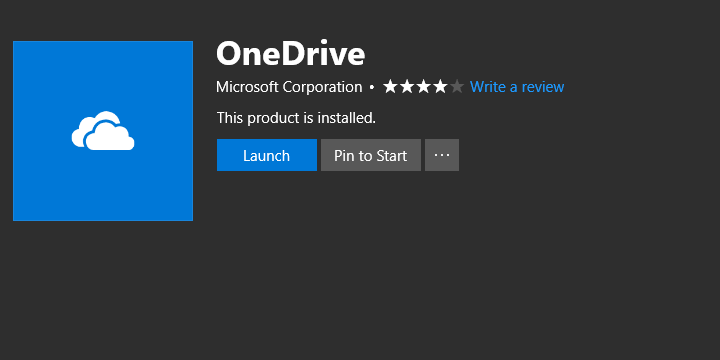 Изображение: OneDrive в Microsoft Store