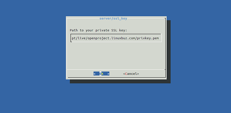 Укажите путь к privkey.pem — приватный ключ Let's Encrypt
