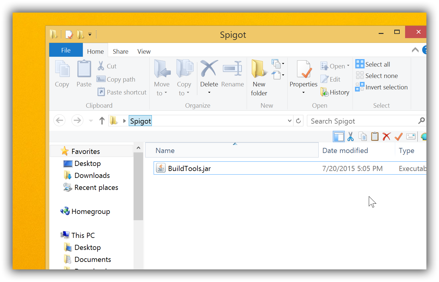 Папка с BuildTools и файлами сервера