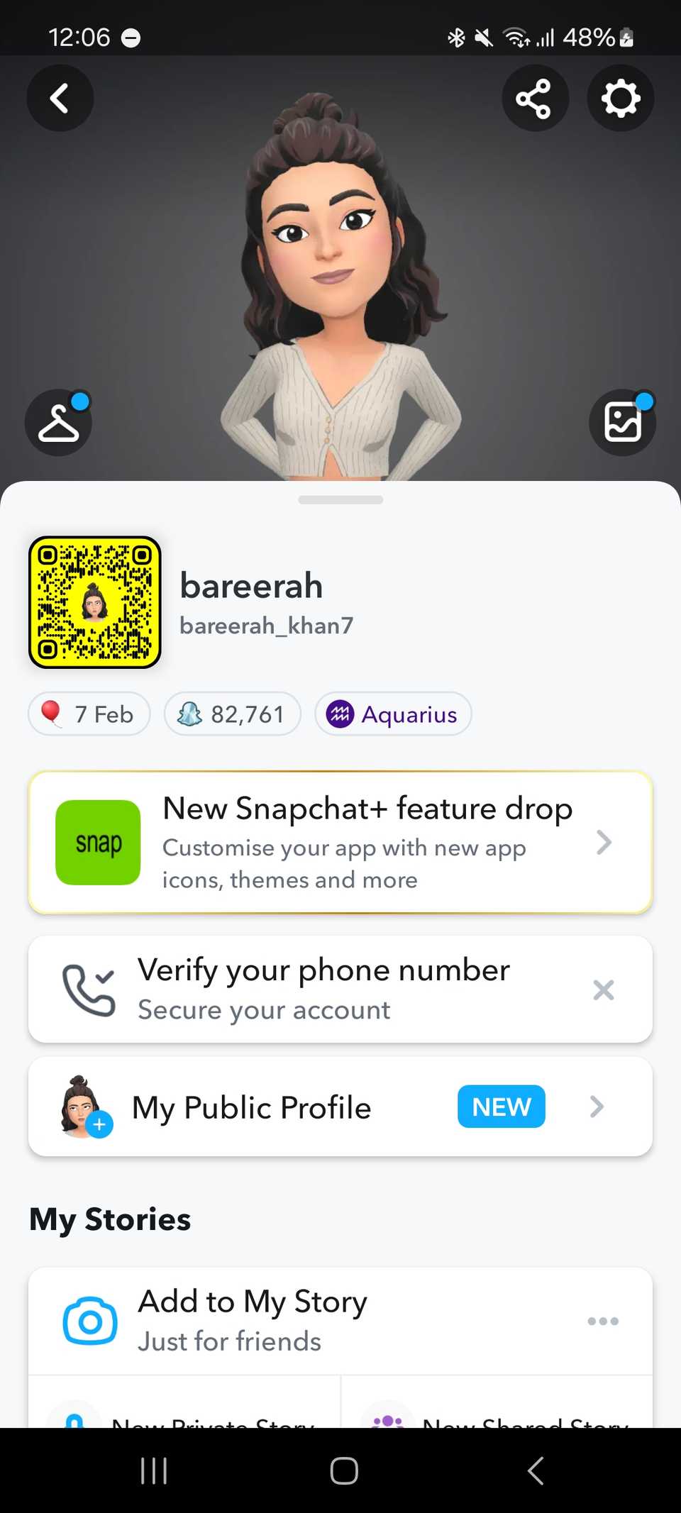 Профиль Snapchat на Android