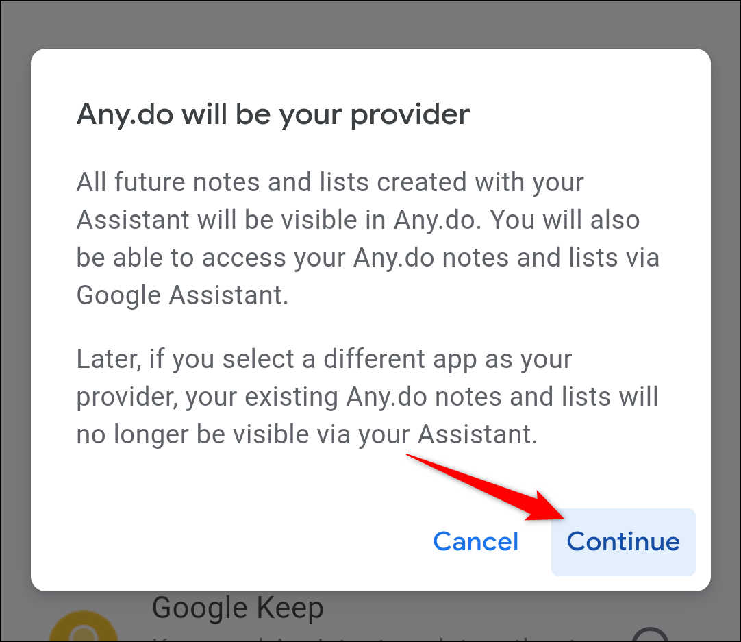 google home select shopping list app
