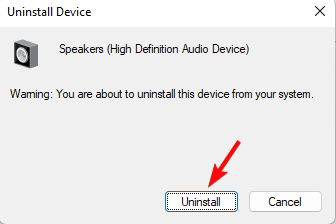 Подтвердить удаление устройства, затем перезагрузить систему