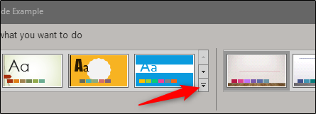 Стрелка раскрытия в группе Темы