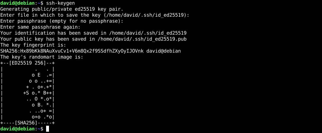 Генерация SSH-ключа в терминале Linux