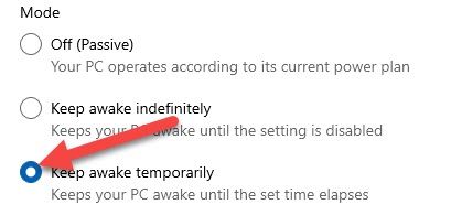 Select one of the modes.