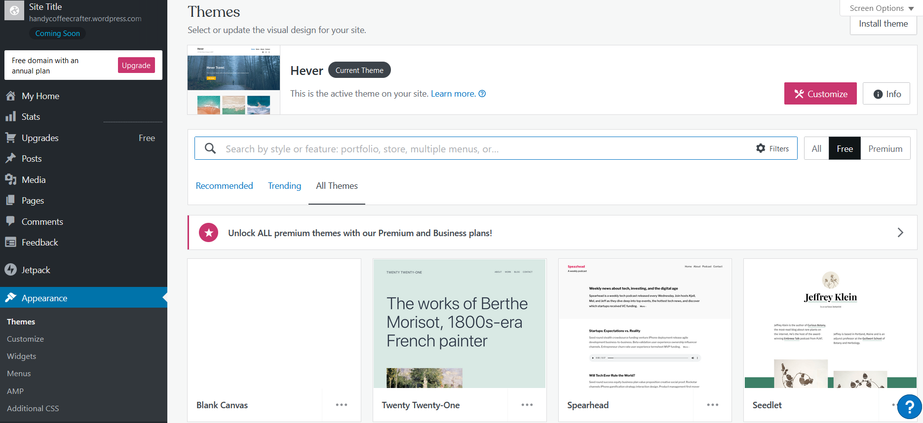 Скриншот тем WordPress