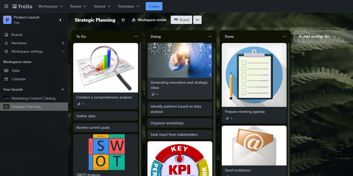 Обзор прогресса на доске Trello