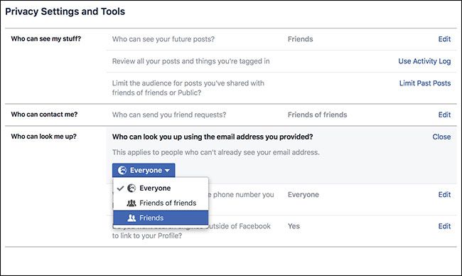 Ограничение поиска по Email