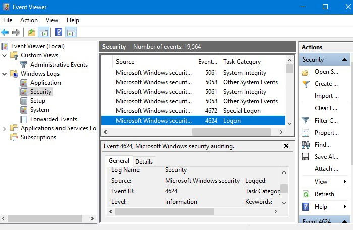 События Logon в системных журналах