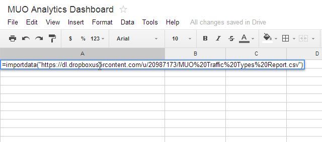 Импорт CSV в Google Таблицы с помощью IMPORTDATA
