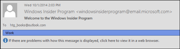 Заголовок письма в почтовом ящике, помеченный категорией 'Рабочее'