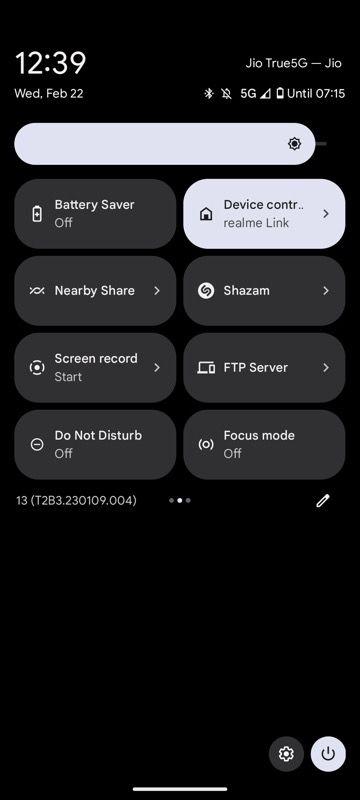 Quick Settings panel pages