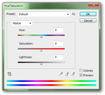 Интерфейсы инструмента Оттенок/Насыщенность в разных программах