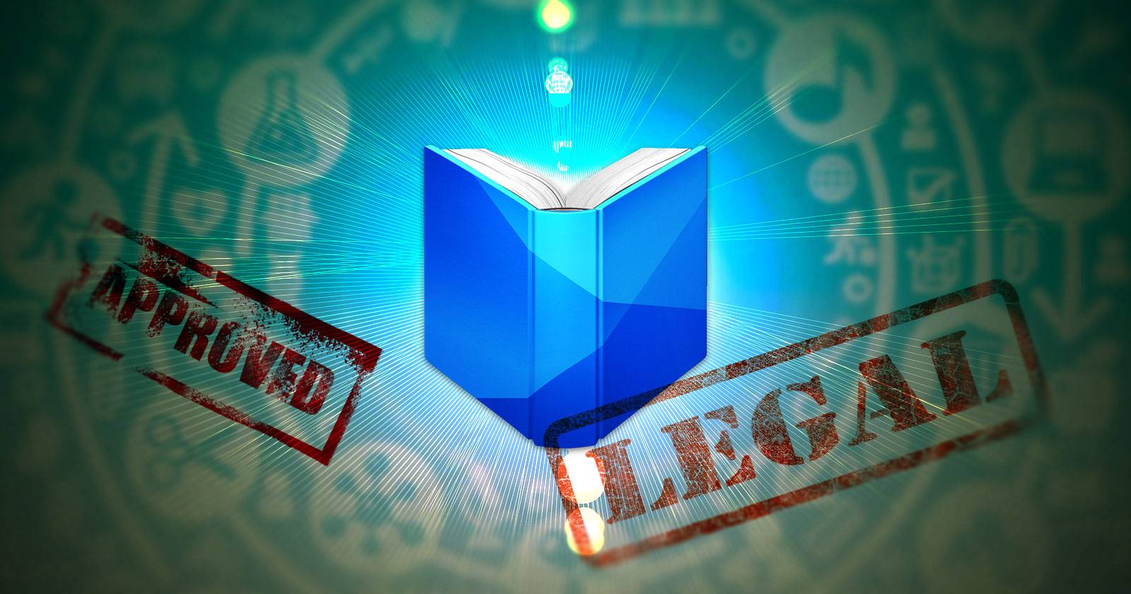 иллюстрация сервиса Google Books с миллионами оцифрованных томов