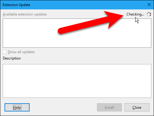 Диалог проверки обновлений