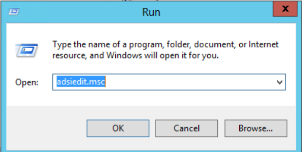 Окно ADSIEdit.msc с деревом домена