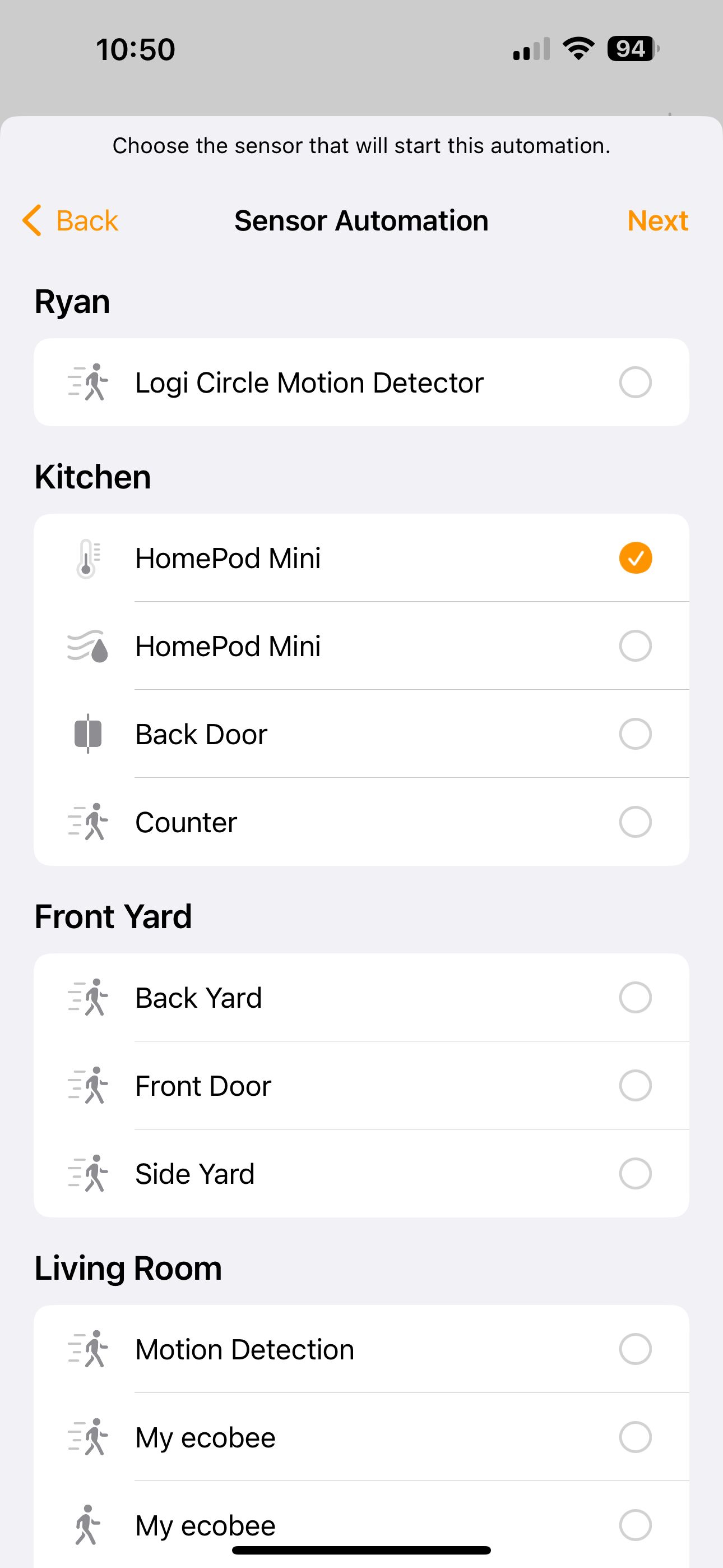 apple sensor automation