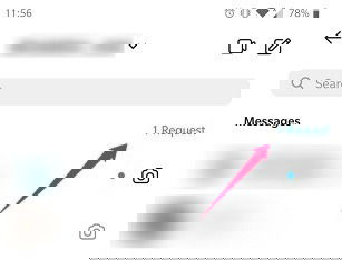 Вид папки с запросами на сообщения в Direct