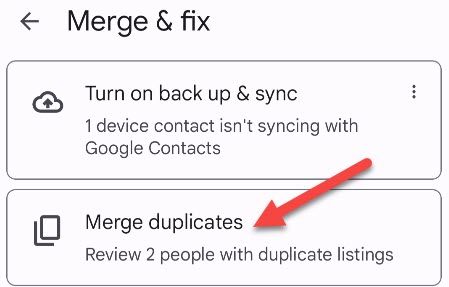 Нажмите Merge Duplicates для просмотра предложений слияния.