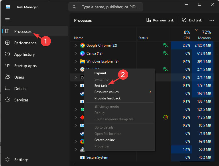 End task - Fix the Error Code 502 on Epic Games