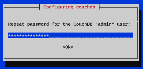 Подтверждение пароля администратора CouchDB