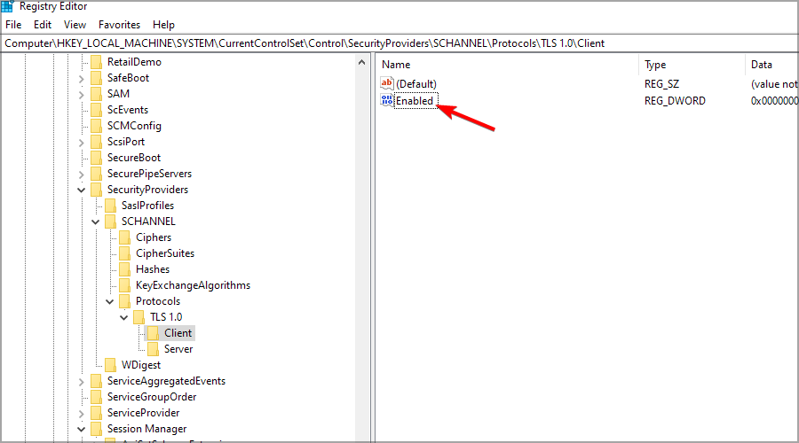 Установка значения Enabled=0