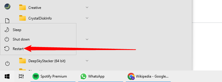 Откройте меню Пуск и нажмите 