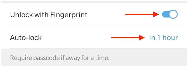 Опции автоблокировки в Telegram для Android