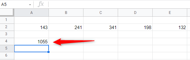 Результат суммы строки