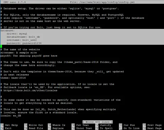 Пример файла config.yml Bolt