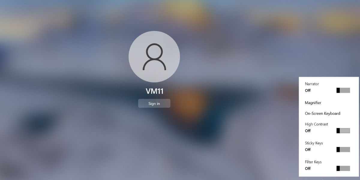 Отключение режима высокого контраста на экране входа