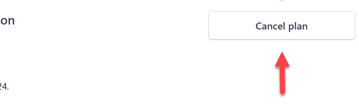 Скриншот подтверждения отмены подписки в Stripe