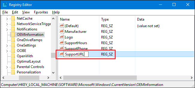 Создание строковых значений в OEMInformation