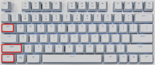 Нажмите Ctrl+Shift+Tab для перехода к предыдущей вкладке.