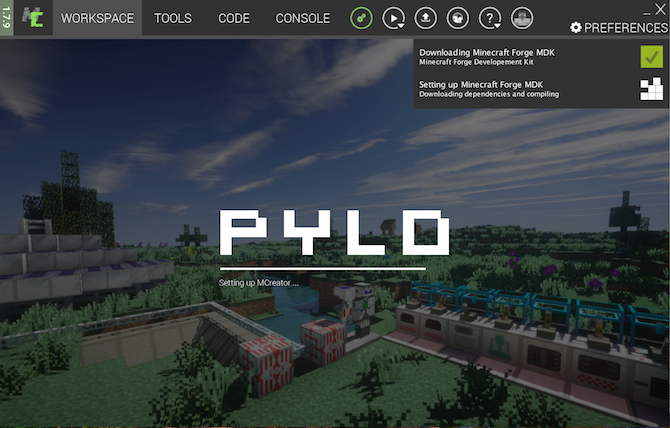 Launching the MCreator app