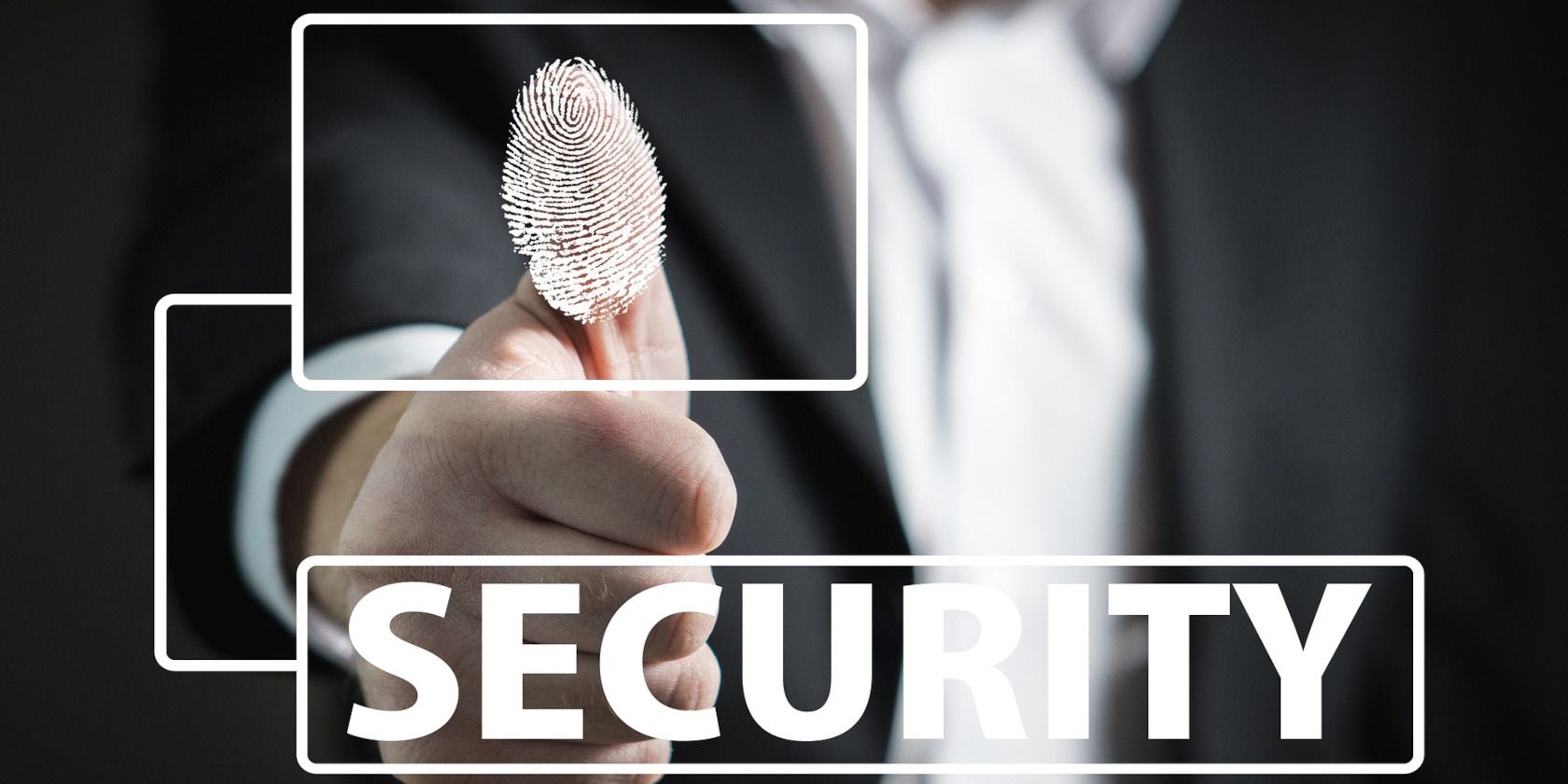 Использование отпечатка большого пальца на сенсоре, символ биометрии и идентификации